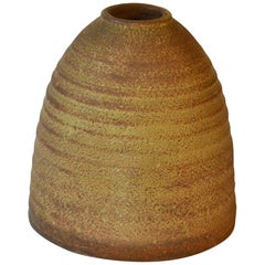 Sculptural Studio Pottery Vase in Earth Tones and Beehive Shape