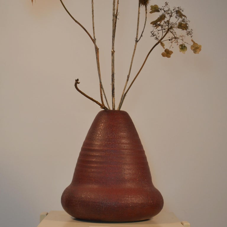 Sculptural Studio Pottery Vase with Red Earth Tones, Dutch  1960's In Excellent Condition For Sale In London, GB
