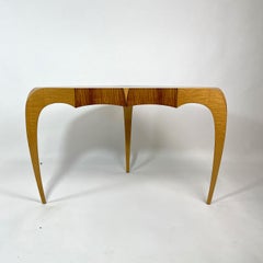 Sculptural Studio Single Drawer Desk or Console of Curly Maple, Rosewood & Ebony