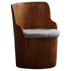 Chaise sculpturale Stump en pin massif, Wabi Sabi, suédoise, milieu du siècle, années 1960