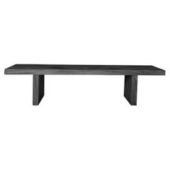 Sculptural Suar Wood Bench, Modern Organic, Stunning Wood Textures, Burnt Finish