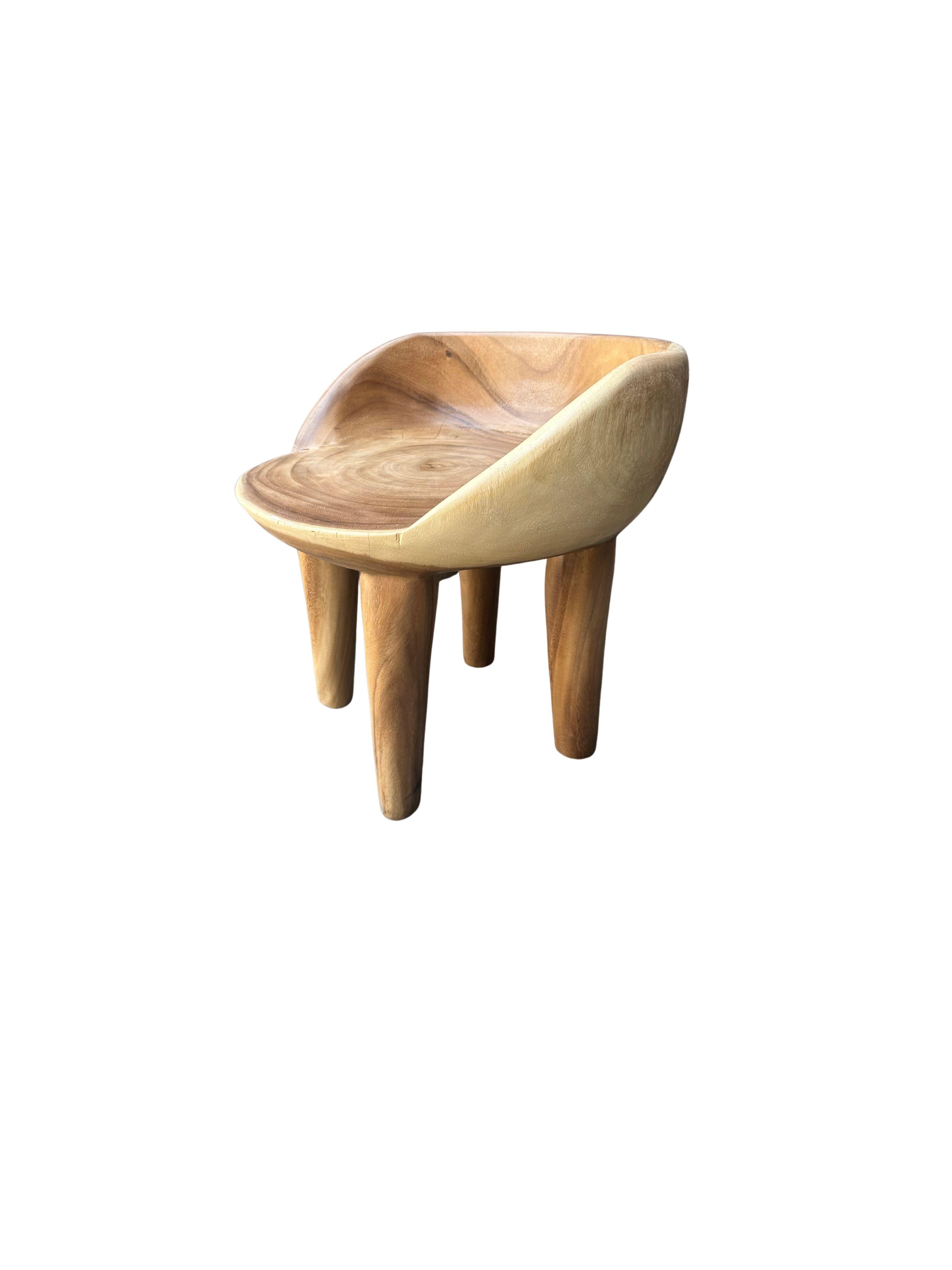 Contemporary Sculptural Suar Wood Chair Modern Organic For Sale
