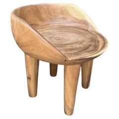 Sculptural Suar Wood Chair Modern Organic