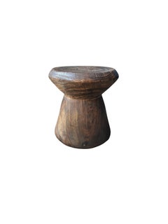 Sculptural Suar Wood Side Table, Hand-Crafted Modern Organic