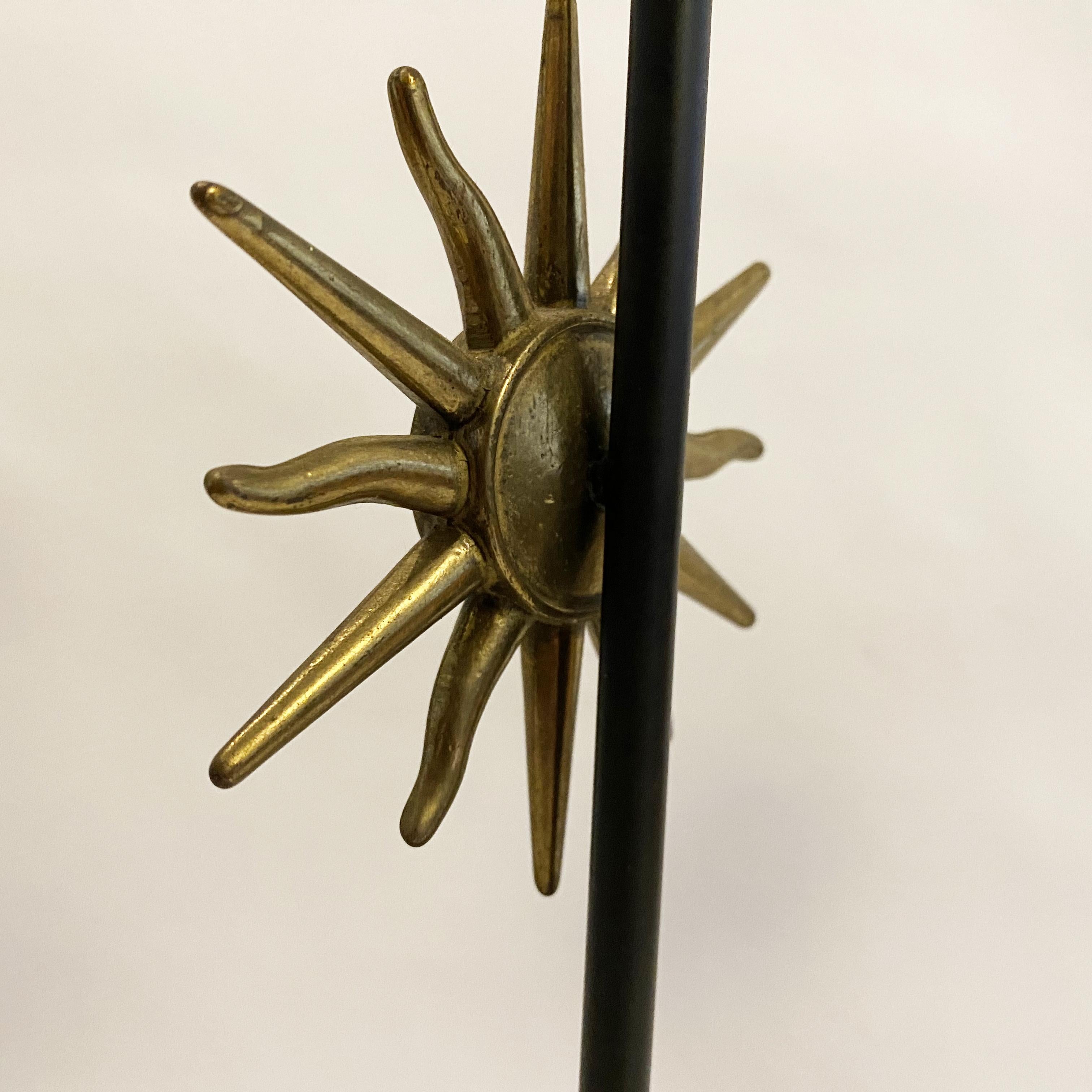 Sculptural Sun Brass Lamps in the Style of Fondica or Lucien Gau, France, 1990s In Good Condition In Lille, FR