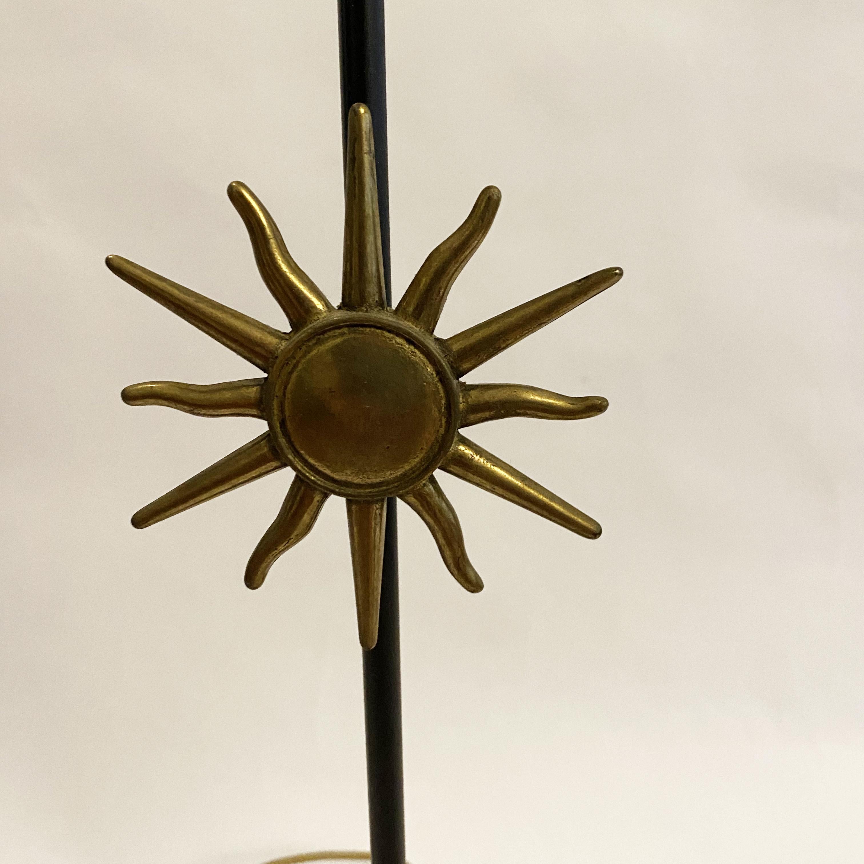 Sculptural Sun Brass Lamps in the Style of Fondica or Lucien Gau, France, 1990s 2
