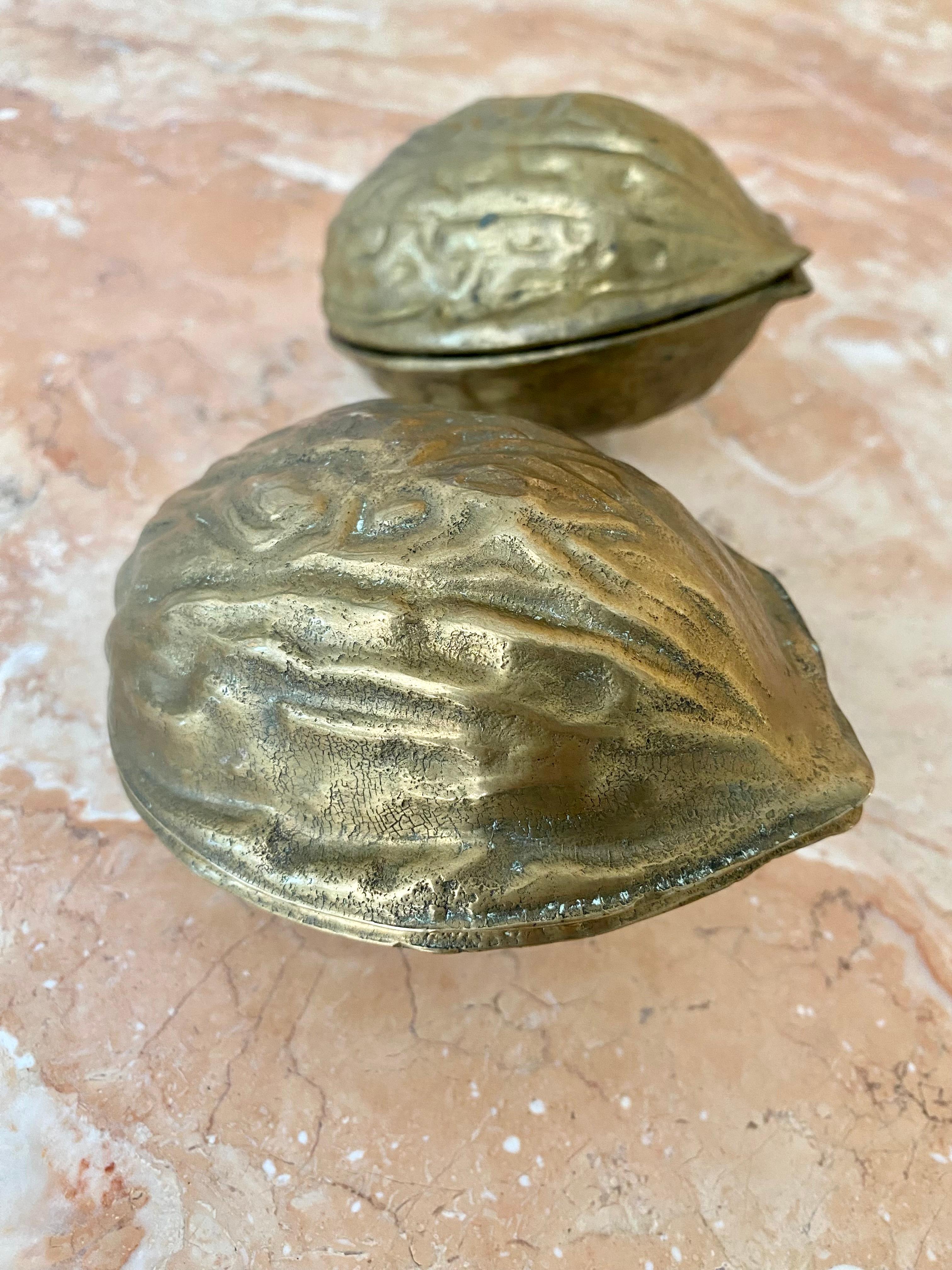Sculptural Surrealist Cast Brass Walnut Nutcracker Paperweights, A Pair For Sale 5