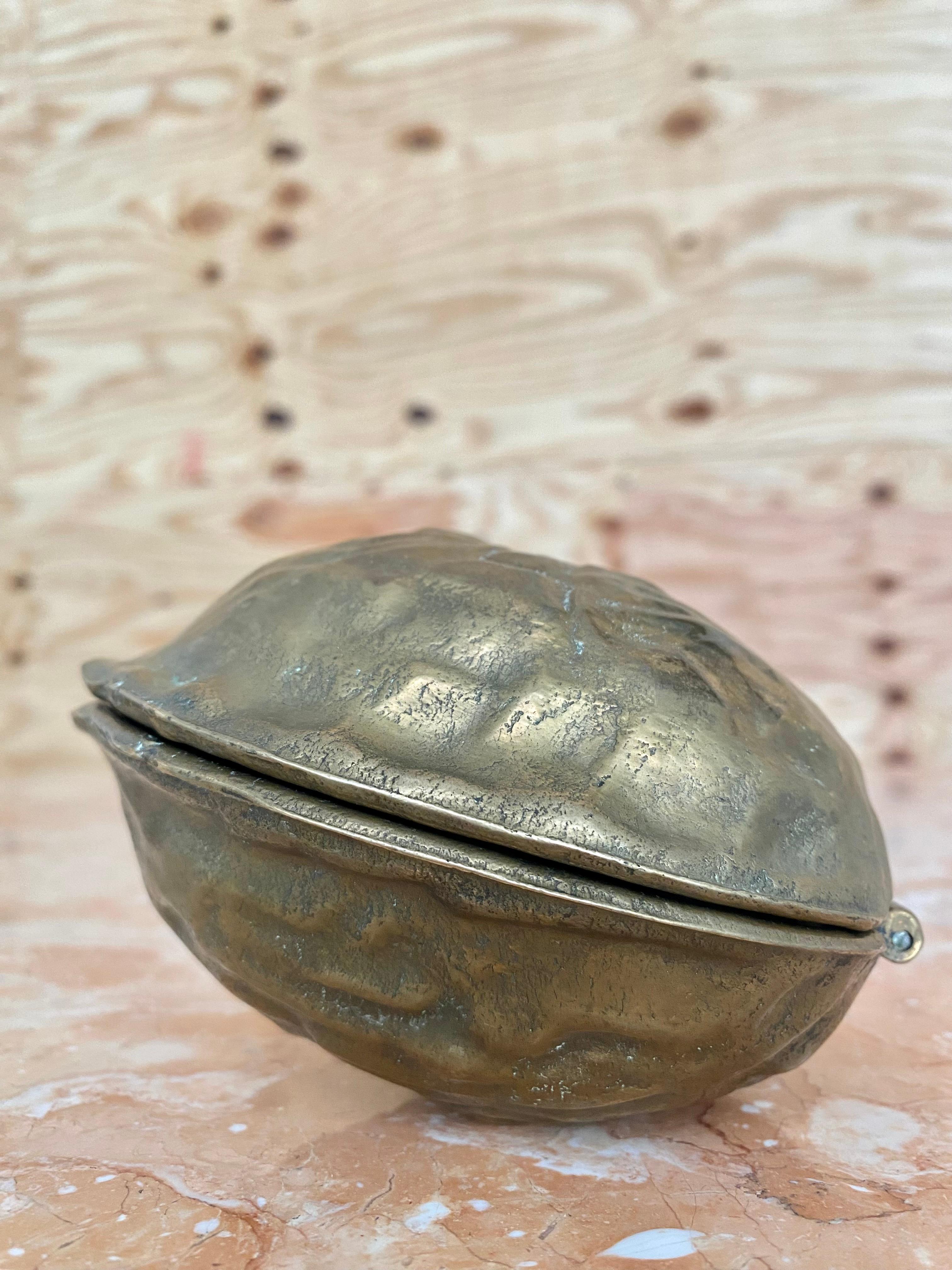 Sculptural Surrealist Cast Brass Walnut Nutcracker Paperweights, A Pair For Sale 11