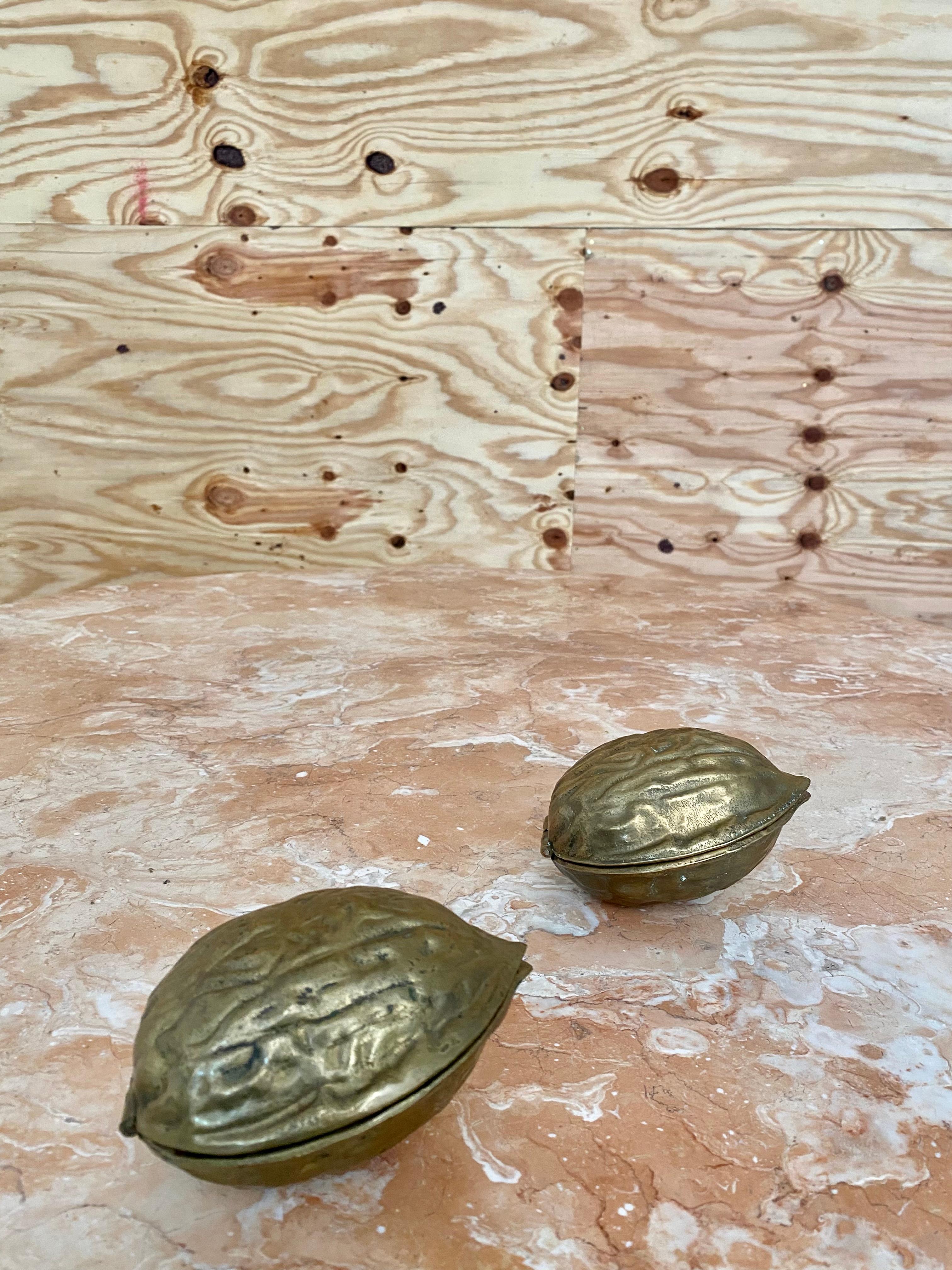 Sculptural Surrealist Cast Brass Walnut Nutcracker Paperweights, A Pair For Sale 2