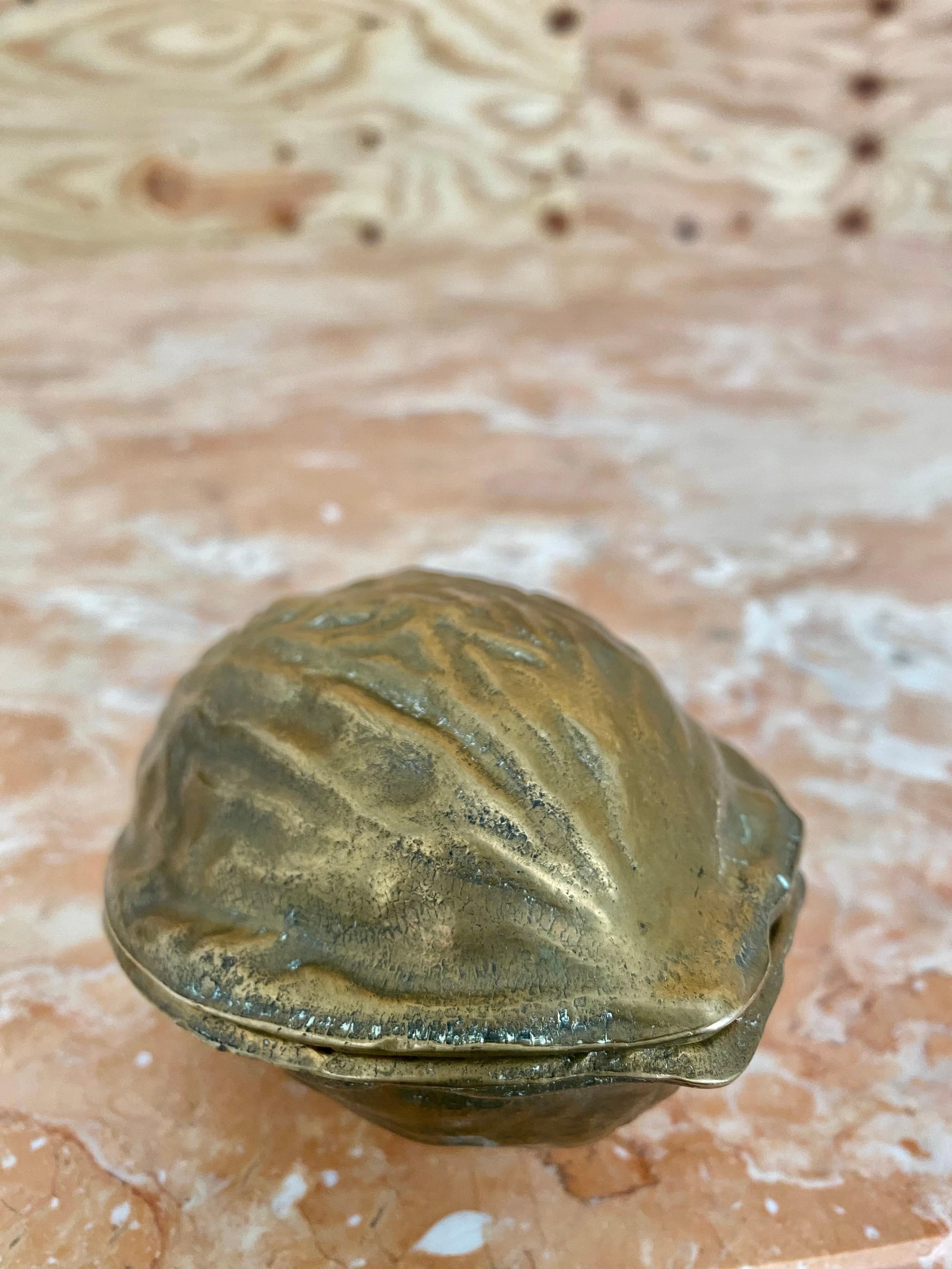 Sculptural Surrealist Cast Brass Walnut Nutcracker Paperweights, A Pair For Sale 3