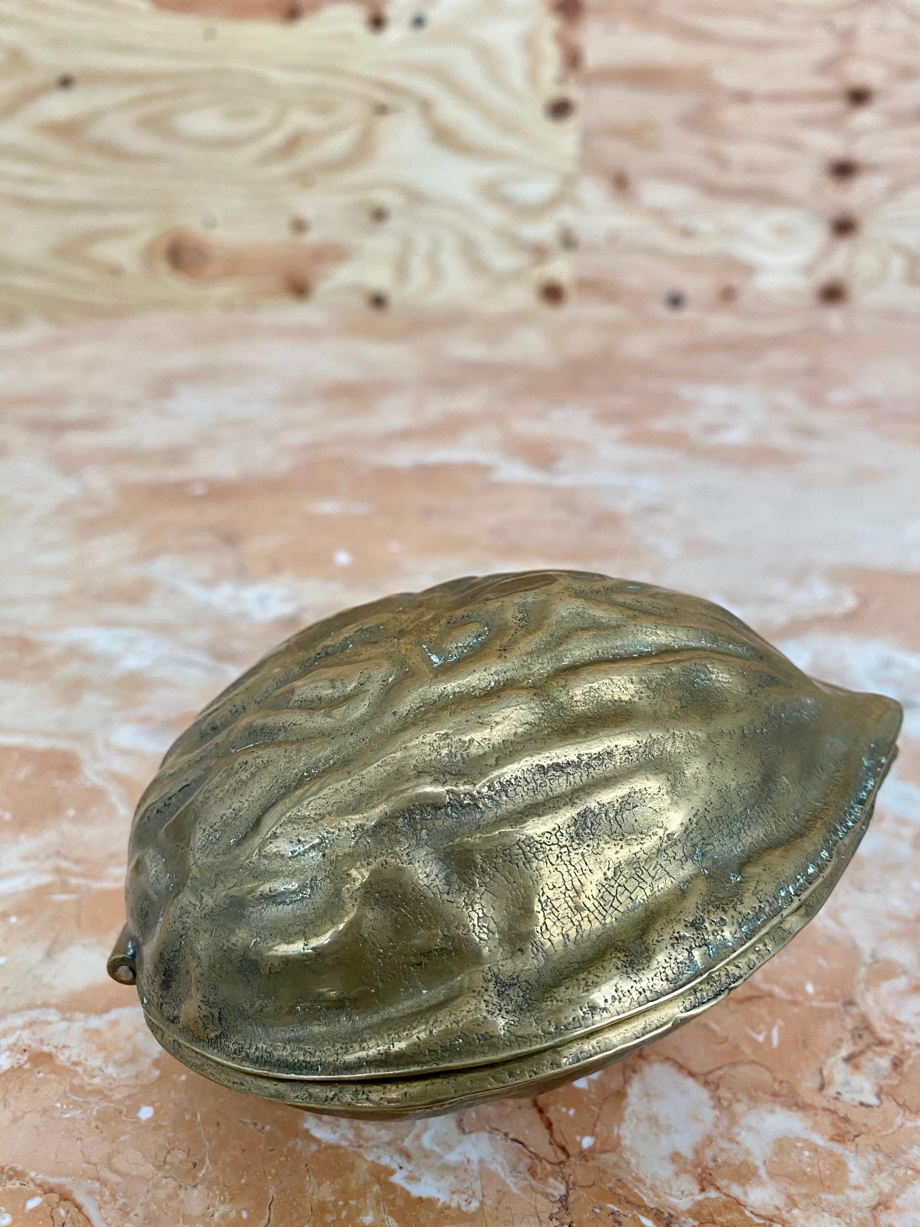 Sculptural Surrealist Cast Brass Walnut Nutcracker Paperweights, A Pair For Sale 4