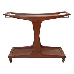 Sculptural Swedish Modern Bar Cart