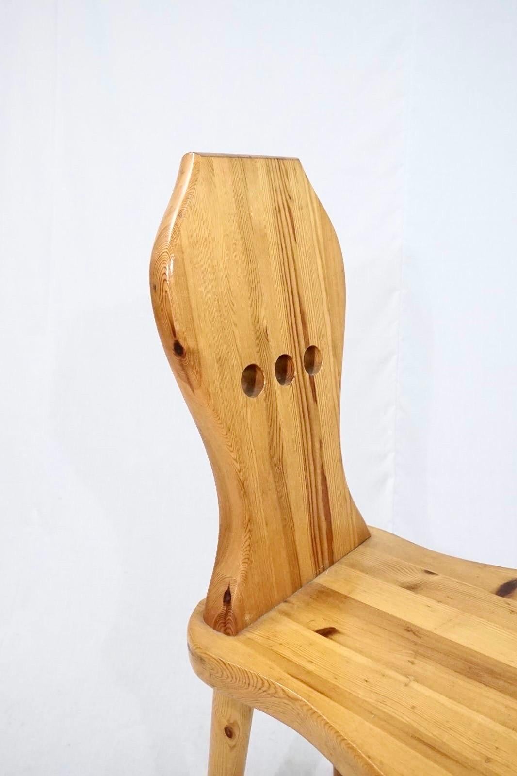 Late 20th Century Sculptural Swedish Pinewood Chair by a Unknown designer