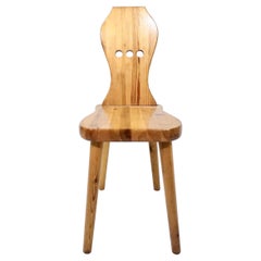 Sculptural Swedish Pinewood Chair by a Unknown designer