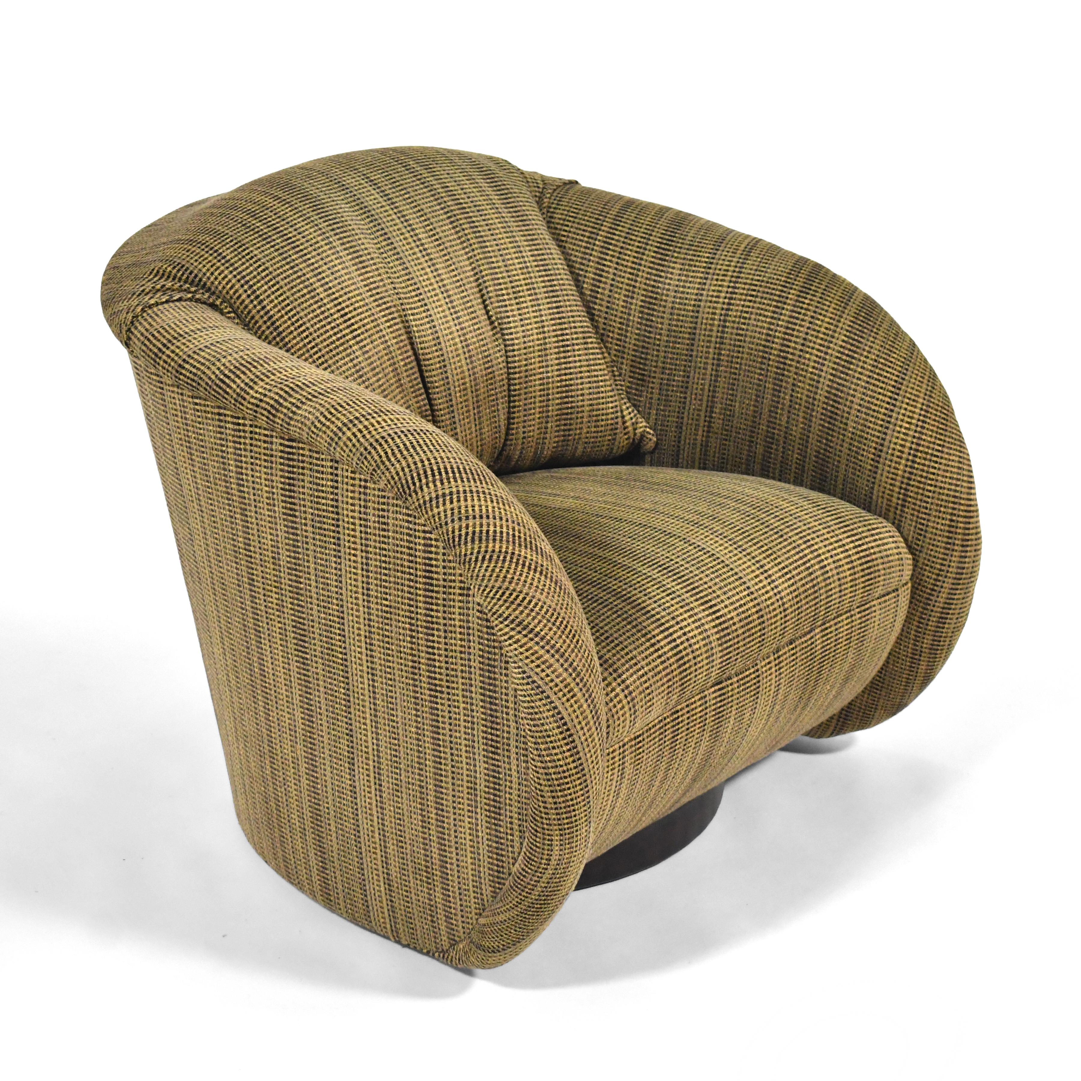 Post-Modern Sculptural Swivel Lounge Chairs by Preview For Sale