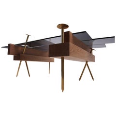 Sculptural Table, "Etabli" Signed by Pierre Philippe
