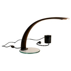 Sculptural Table Lamp by Enrico Furio Dominici, Aluminum & Glass, 1970
