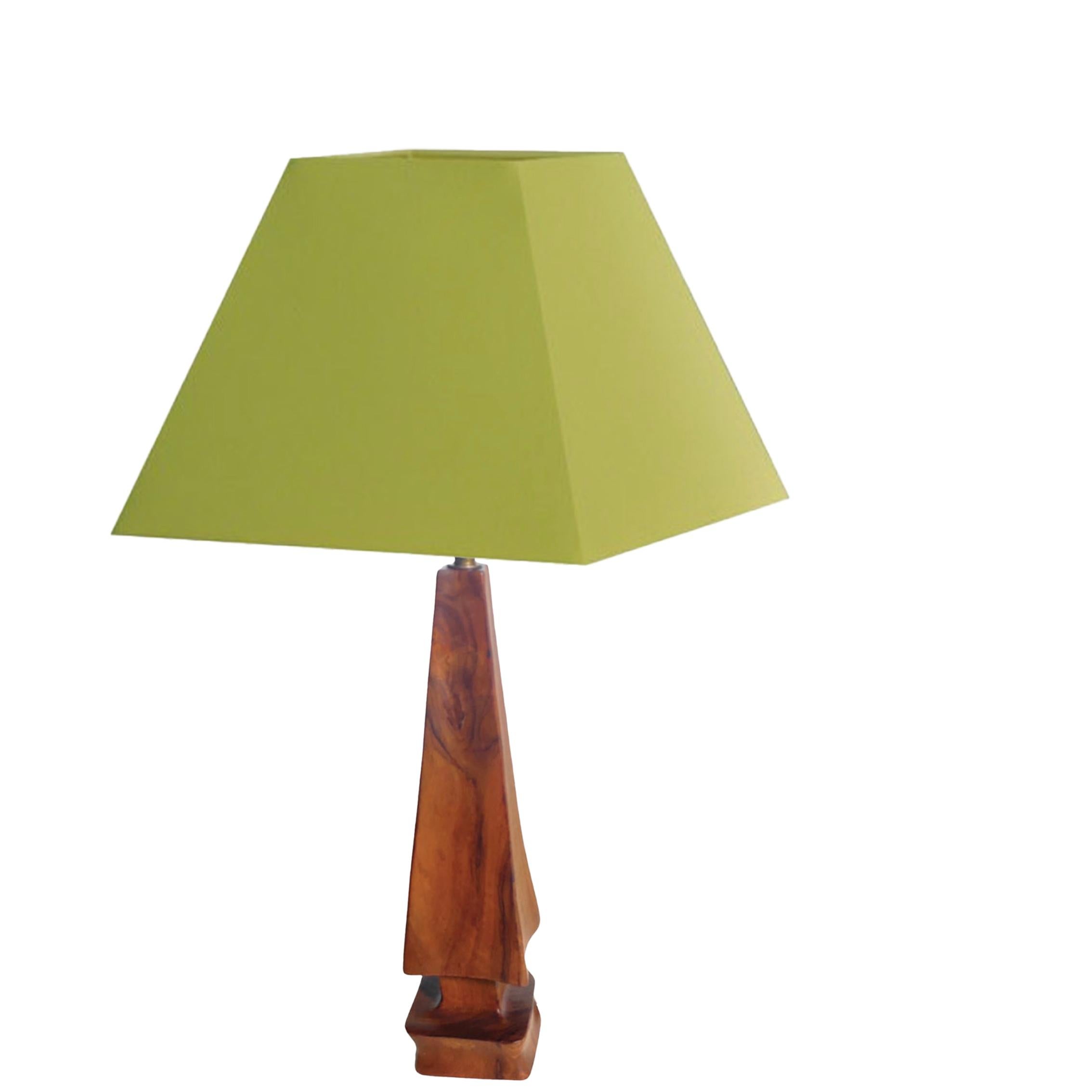 Sculptural Table Lamp Carved on in Olive Wood France 1950 For Sale 9