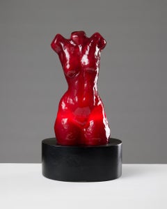 Sculptural table lamp designed by Paul Kedelv for AB Flygsfors Glasbruk, Sweden