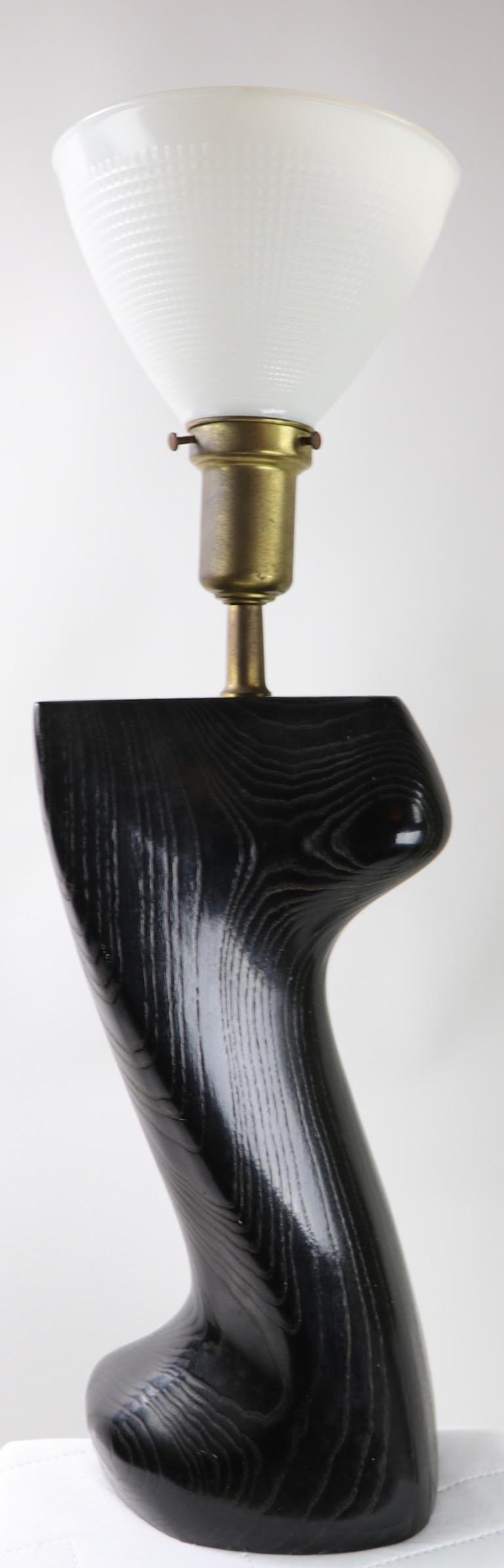 Sculptural Table Lamp in Cerused Oak by Heifetz at 1stDibs