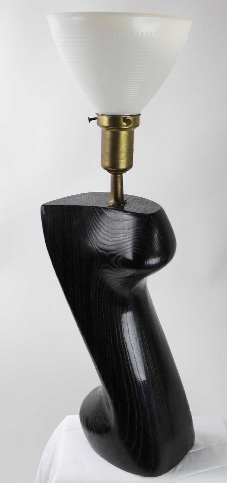 Sculptural Table Lamp in Cerused Oak by Heifetz at 1stDibs