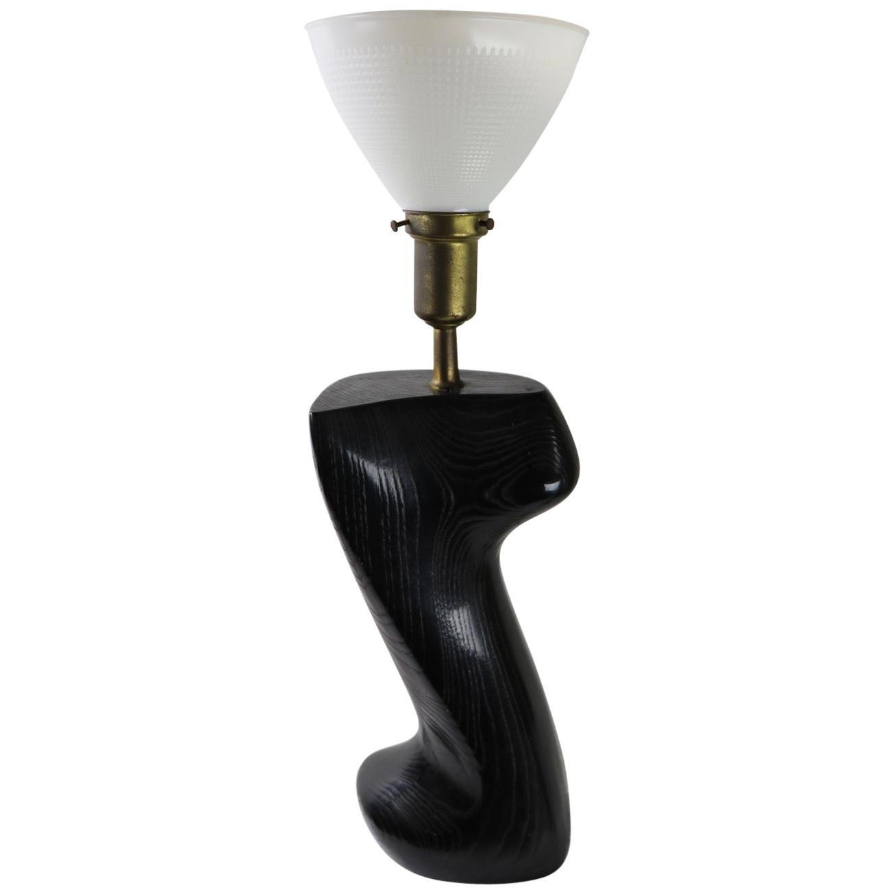 Sculptural Table Lamp in Cerused Oak by Heifetz at 1stDibs