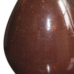 Sculptural Table Lamp in Deep Shimmering Aubergine-Brown Glaze by Kähler Keramik