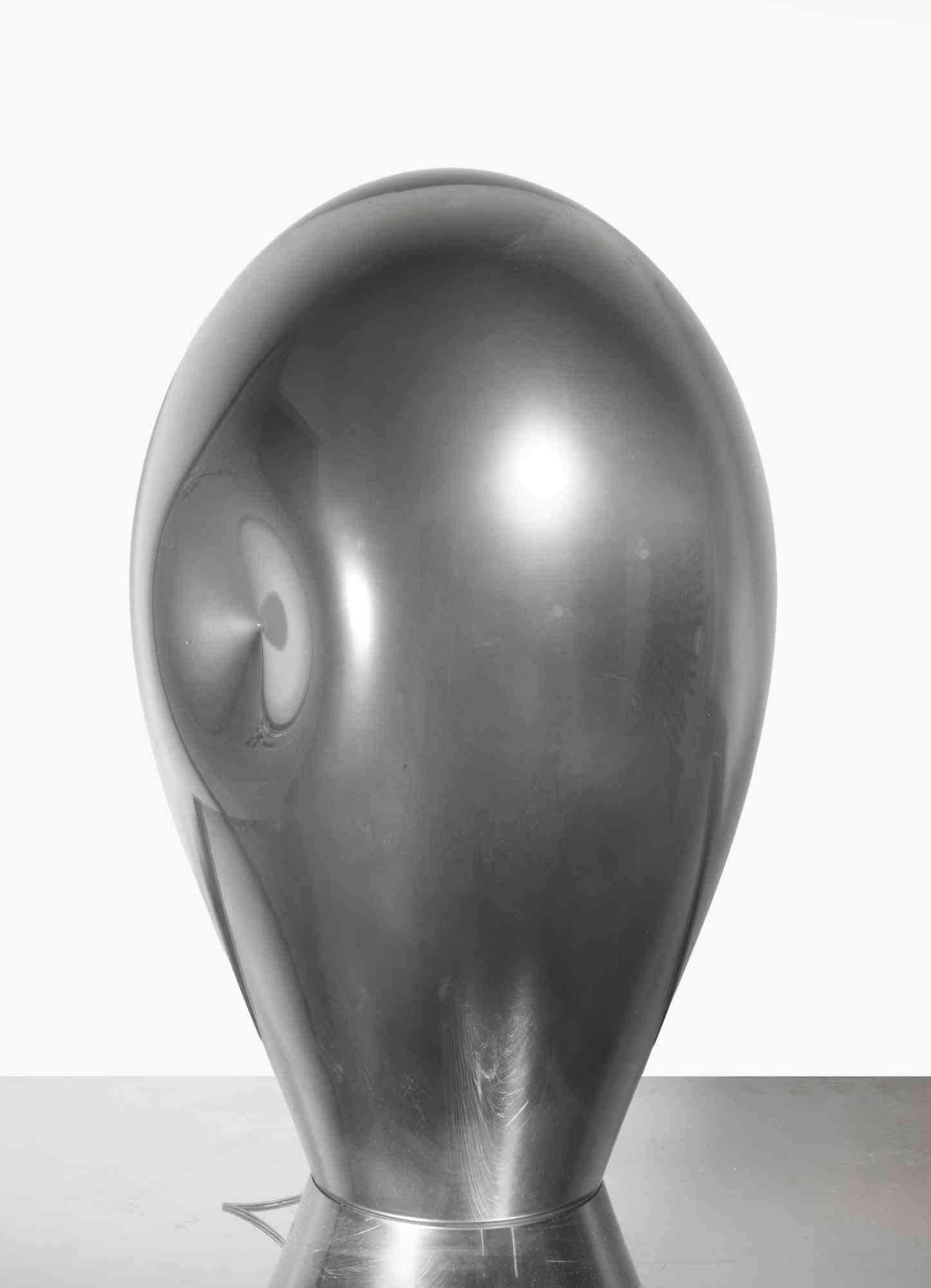 Skulpturale Tischlampe aus Murano-Silberglas, 1970er Jahre im Zustand „Gut“ im Angebot in Roma, IT
