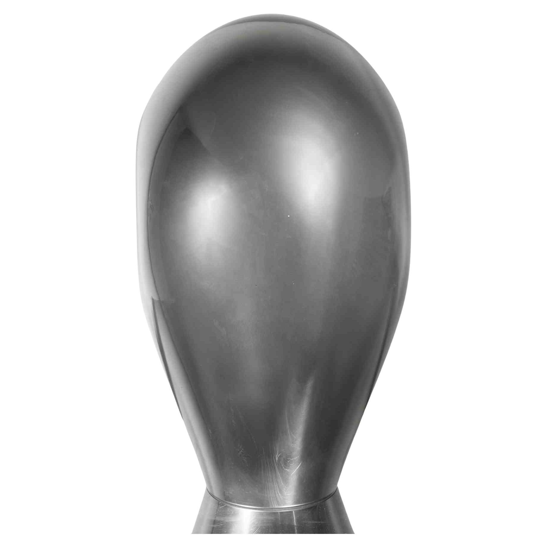Skulpturale Tischlampe aus Murano-Silberglas, 1970er Jahre im Angebot