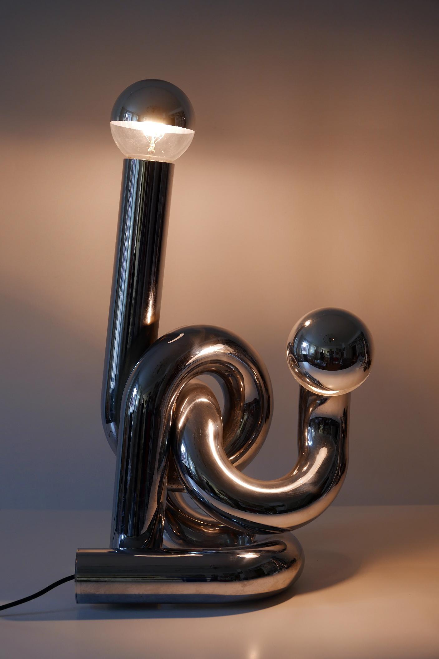 Plaqué Lampe de table ou lampadaire sculptural 'Bruco' de Giovanni Banci:: années 1960:: Italie en vente