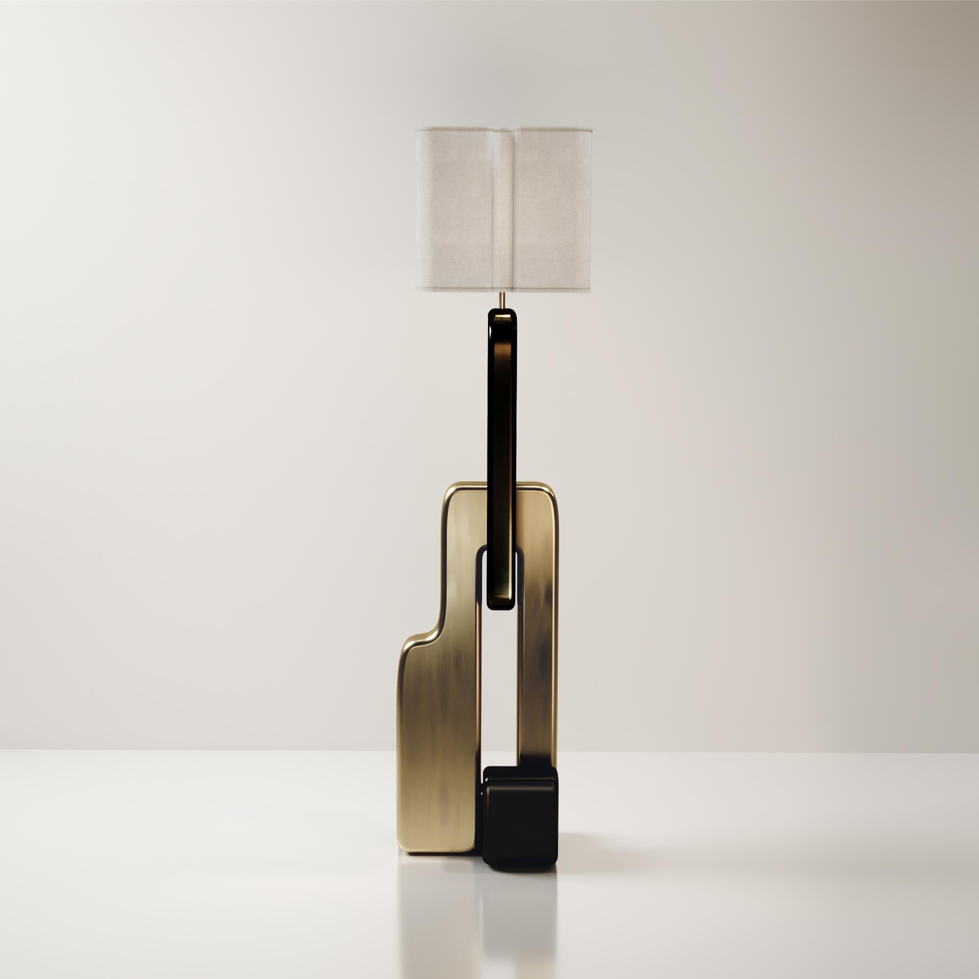 Sculptural Table Lamp with Bronze Patina Brass Details by Kifu Paris For Sale 1
