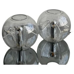 Rara coppia di lampade da tavolo/letto di Toni Zuccheri per VeArt,  1970's