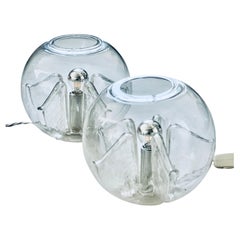 Rare Pair of table/bedsidetabe lamps by Toni Zuccheri for VeArt,  1970's