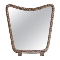 Sculptural tabletop mirror in carved wood, by Giovanni Gariboldi, Italy, 1940s.