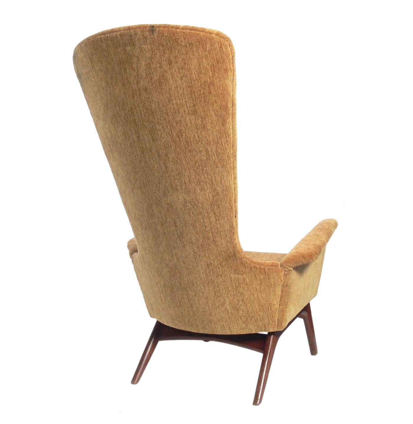 American Sculptural Tall Back Lounge Chair by Adrian Pearsall 