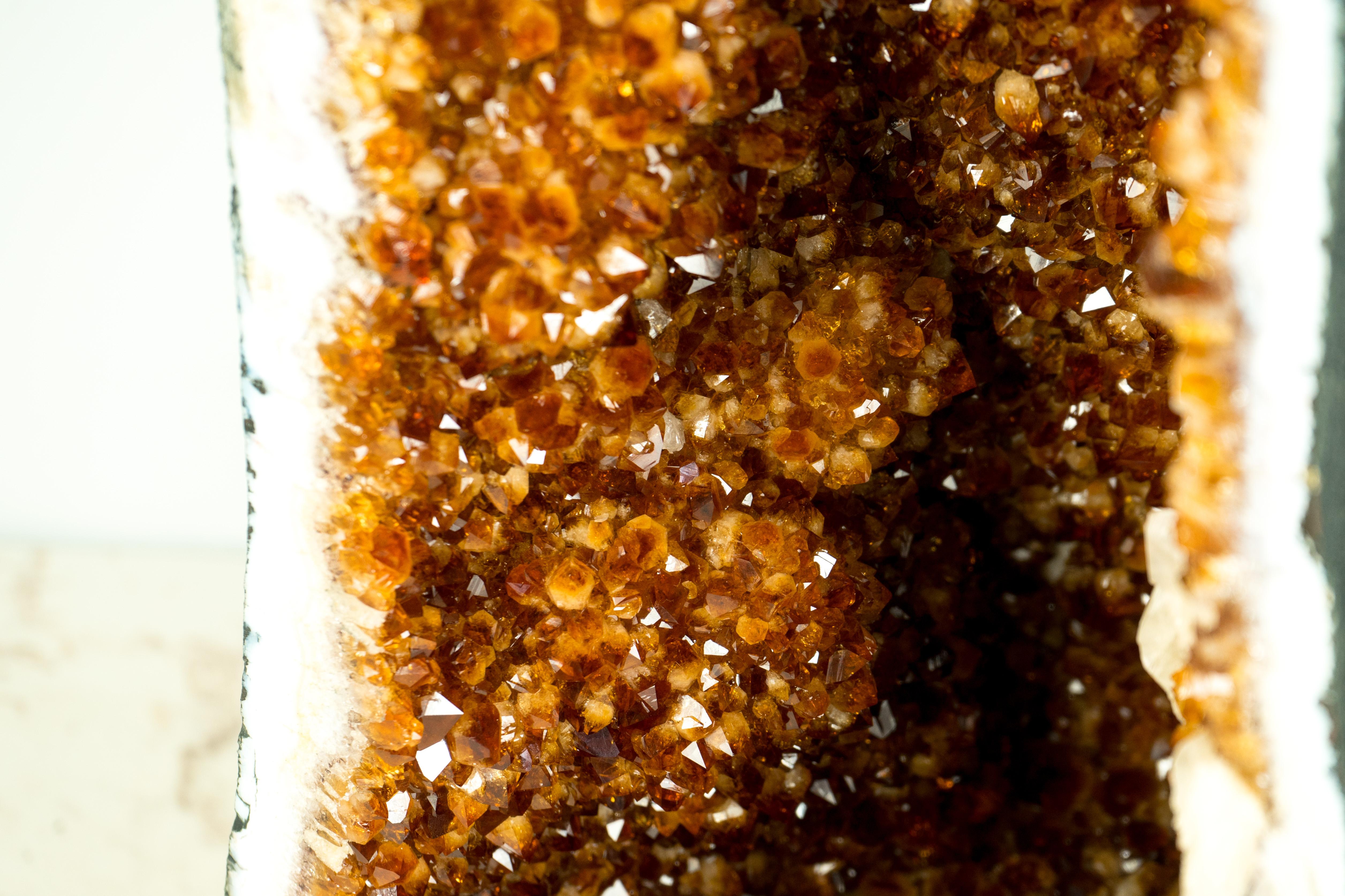 Sculptural Tall Citrine Geode Cathedral with High-Grade Madeira Citrine For Sale 7