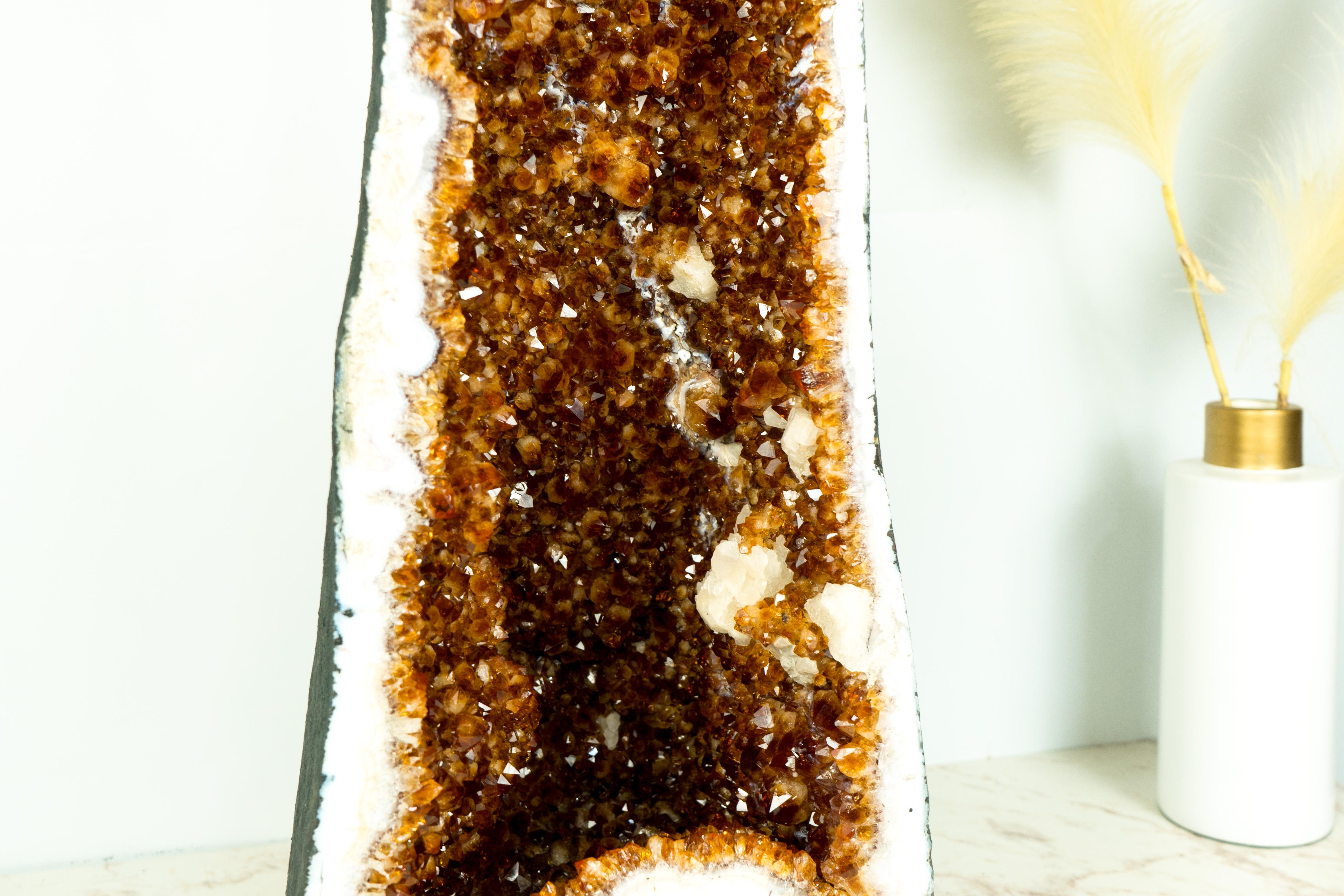 Sculptural Tall Citrine Geode Cathedral with High-Grade Madeira Citrine For Sale 2