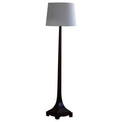 Vintage Sculptural Tall Danish Art Deco Floor Lamp, Nutwood, 1940s