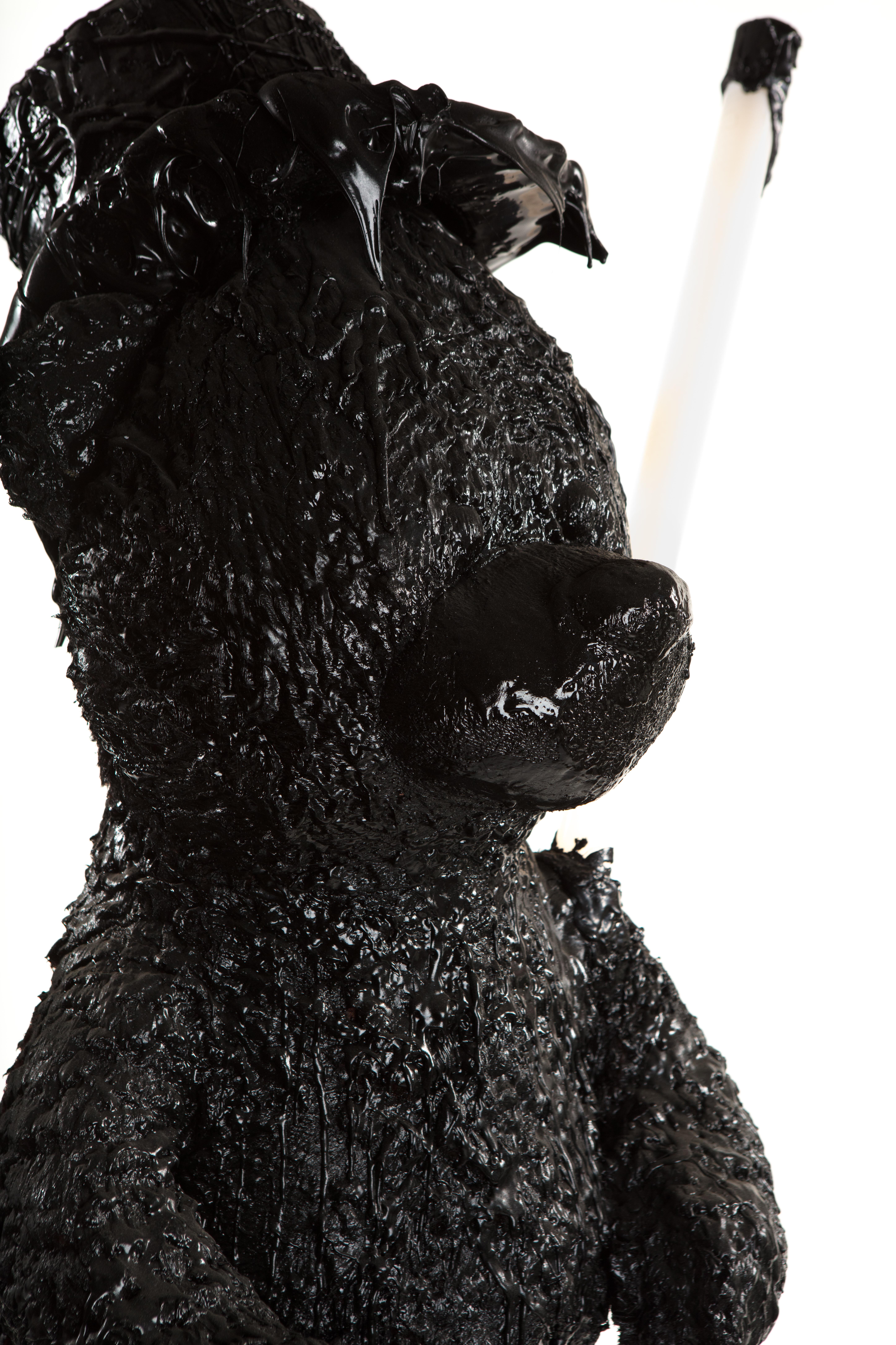 Schwarze Teddybär-Stehlampe oder Skulptur aus Tarn, 21. Jahrhundert, von Mattia Biagi im Angebot 8