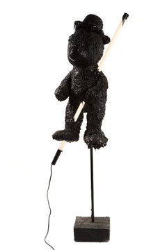 Lámpara de pie o escultura «TAR Teddy Bear» en negro, del siglo XXI, de Mattia Biagi