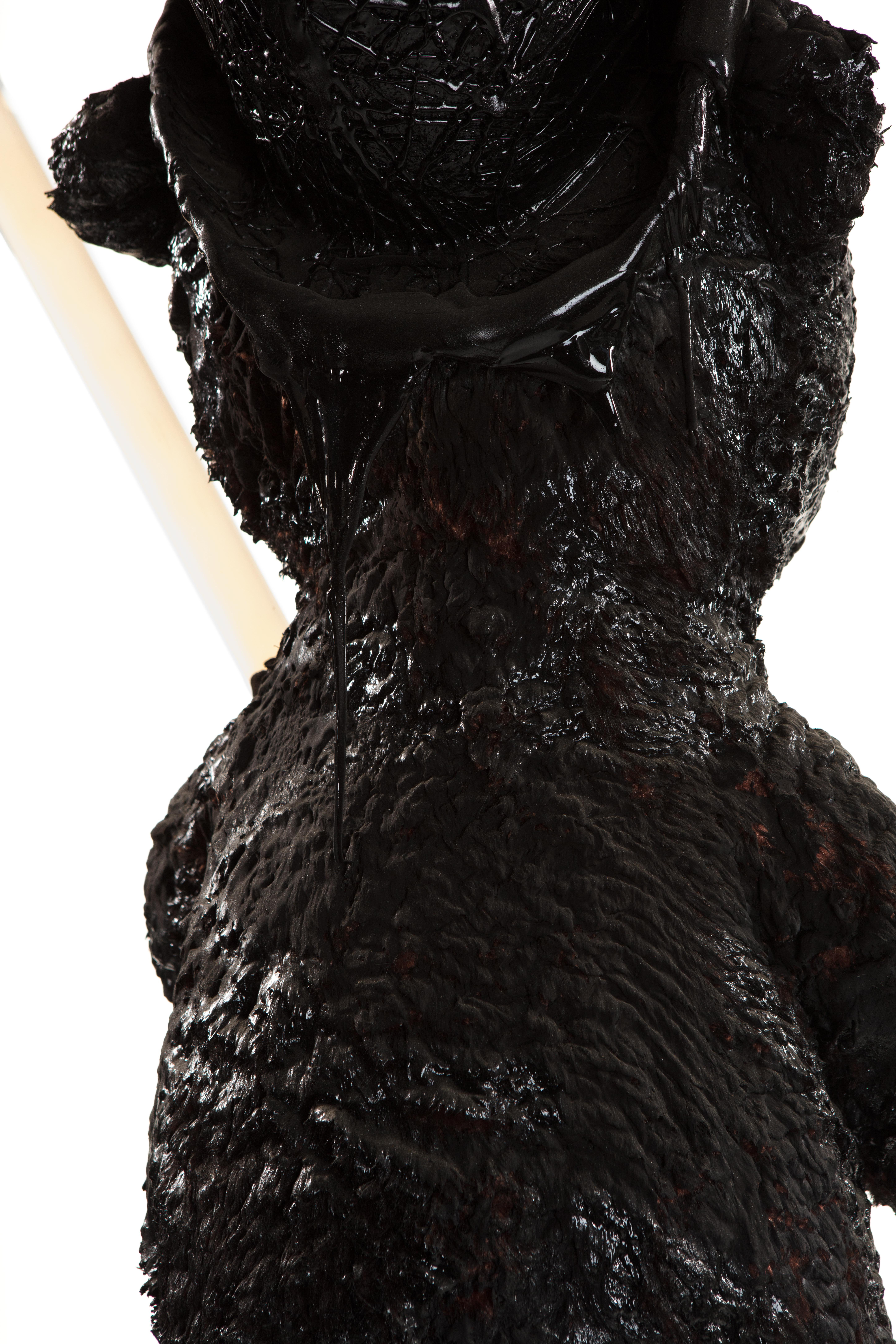 Schwarze Teddybär-Stehlampe oder Skulptur aus Tarn, 21. Jahrhundert, von Mattia Biagi im Angebot 1