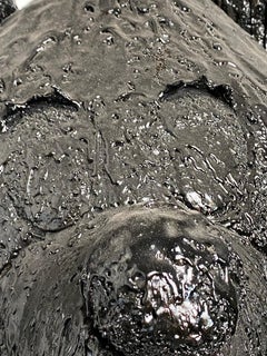 Black TAR Mickey Mouse Head Sculpture, 21st Century by Mattia Biagi