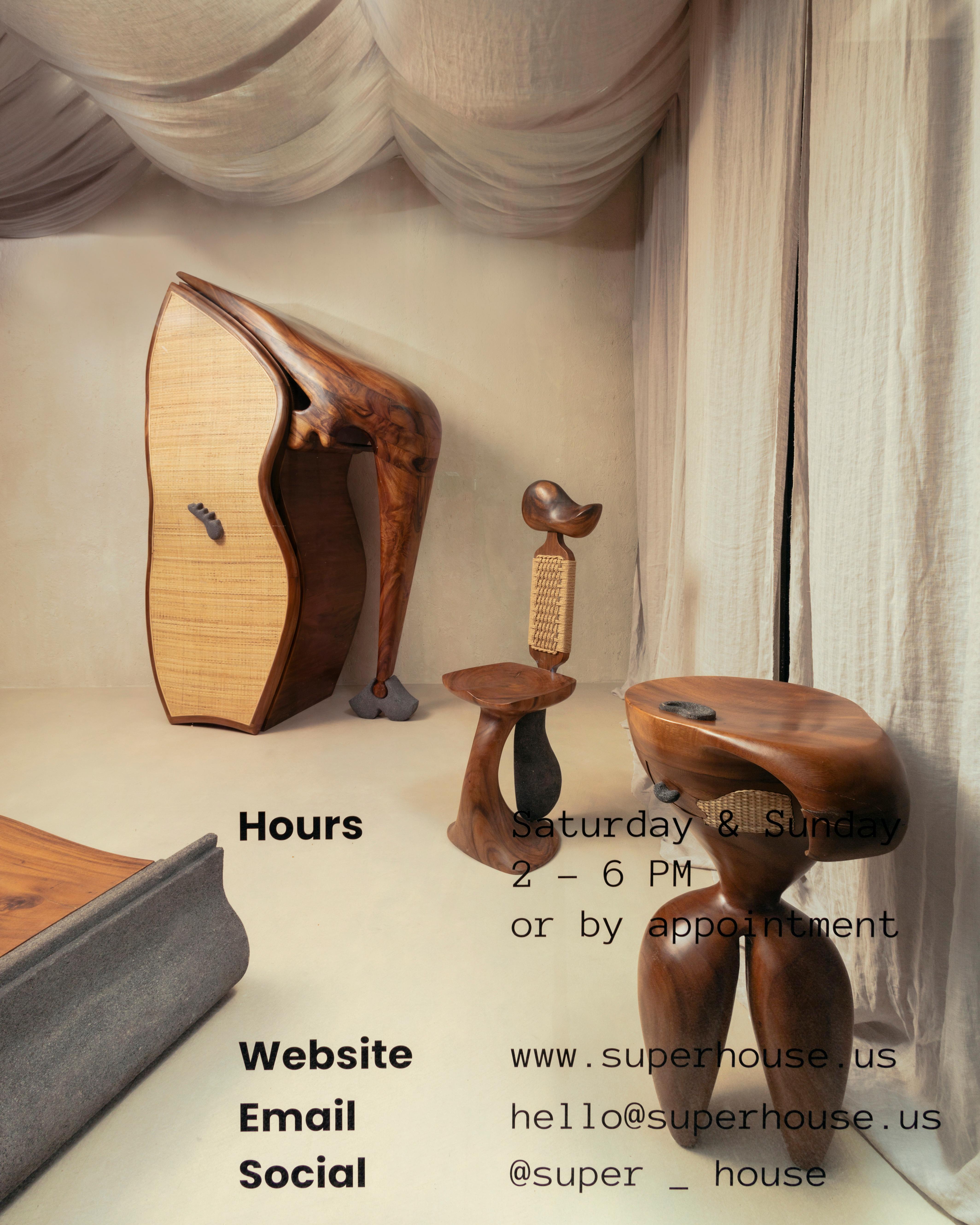 Sculptural Teak Armoire Cabinet by Kim Mupangilaï 5