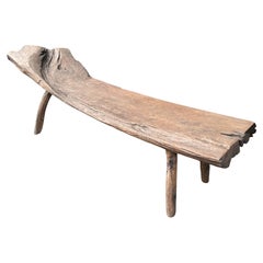 Sculptural Teak Bench Hand-Carved from Madura Island, Java, Indonesia, c. 1950 