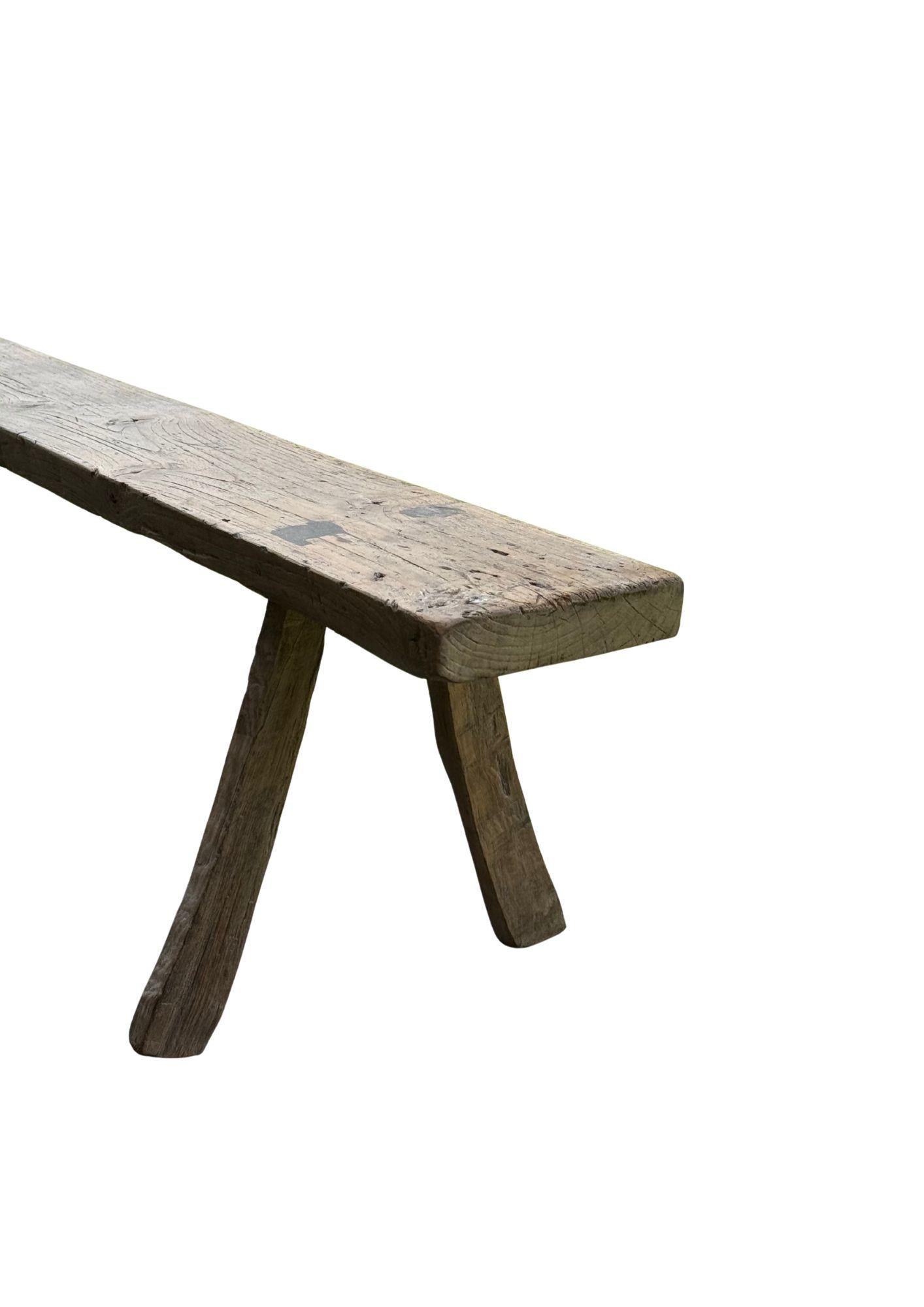 Sculptural Teak Bench Hand-Carved from Madura Island, Java, Indonesia, C. 1970 In Good Condition For Sale In Jimbaran, Bali