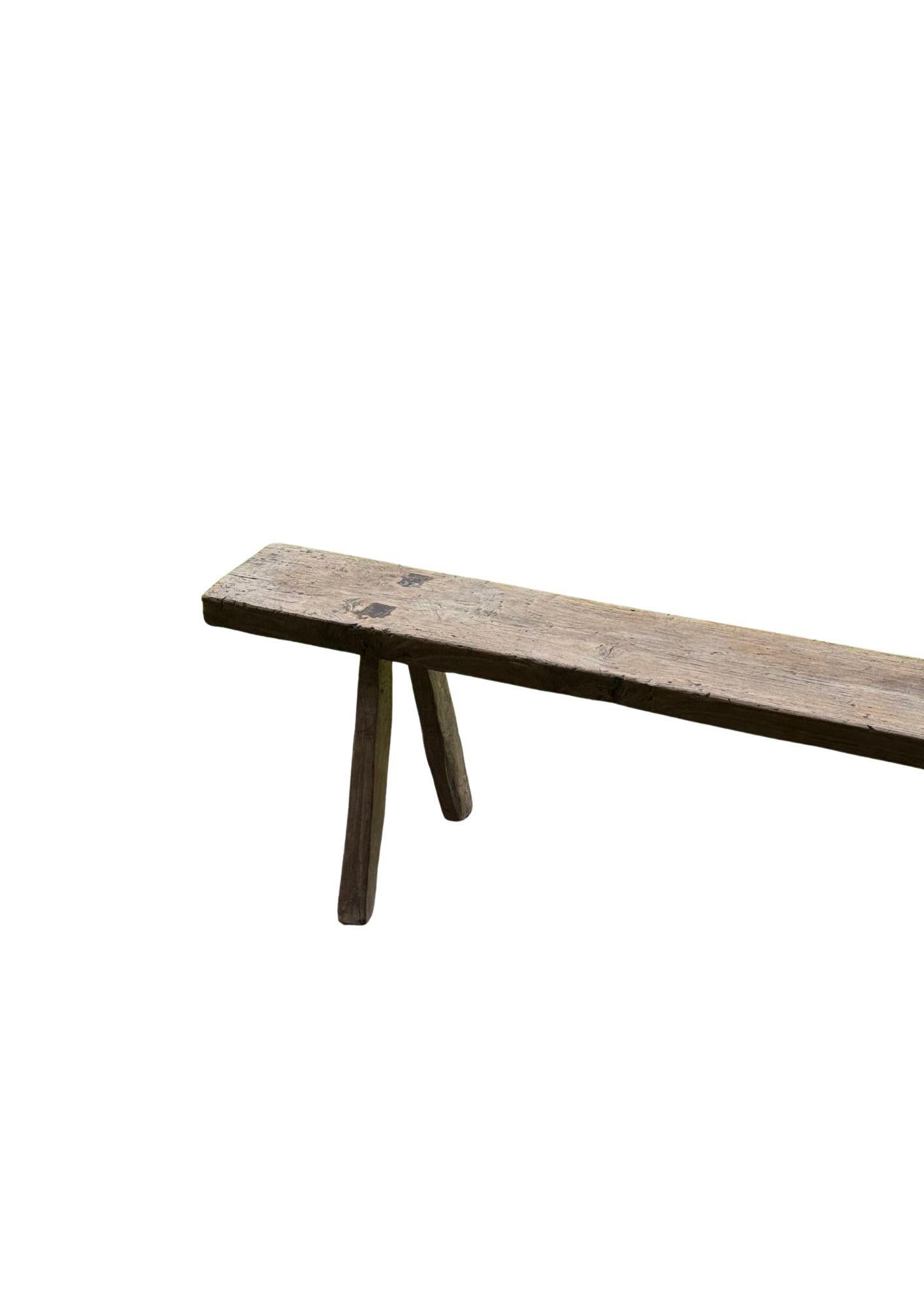 Late 20th Century Sculptural Teak Bench Hand-Carved from Madura Island, Java, Indonesia, C. 1970 For Sale