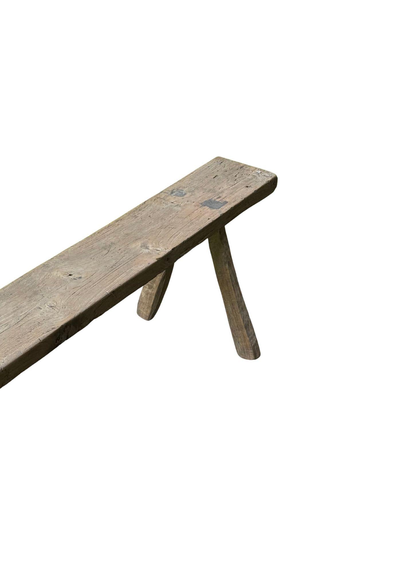 Sculptural Teak Bench Hand-Carved from Madura Island, Java, Indonesia, C. 1970 For Sale 1
