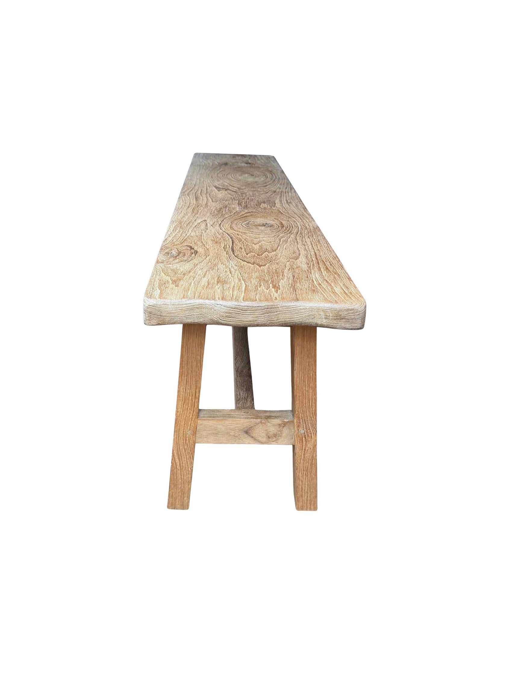 XXIe siècle et contemporain Banc sculptural en teck Teck recyclé fabriqué à la main, moderne et organique en vente