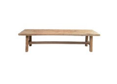 Sculptural Teak Bench Hand-Crafted Reclaimed Teak, Modern Organic