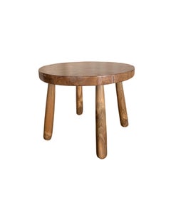 Table d'appoint sculpturale en bois de ronce de teck